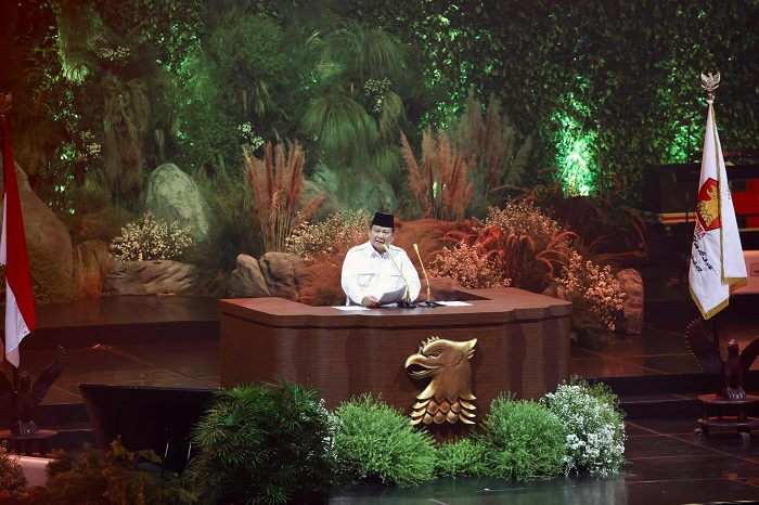 Acara peringatan HUT ke-17 Partai Gerindra yang digelar di Sentul International Convention Center (SICC), Sentul, Bogor. (Facebook.com @Prabowo Subianto)