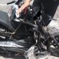 Ilustrasi Kondisi sepeda motor Honda milik korban, ringsek setelah kecelakaan. (Dok. jogja.polri.go.id)